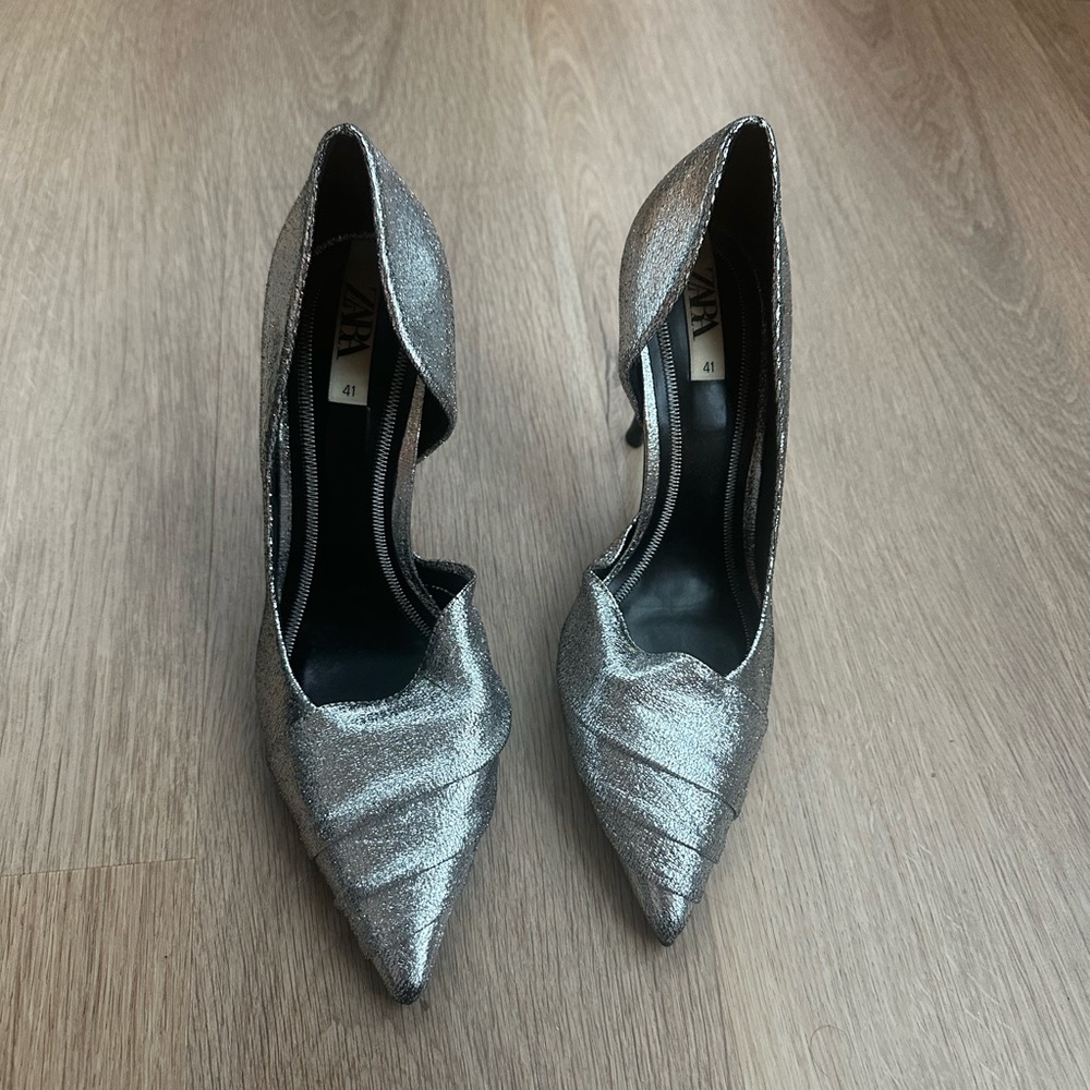 Zara silver high heals
